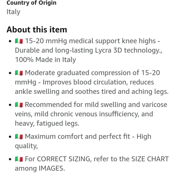 Women's light compression knee highs. Sz 5. Xl, light beige- made in Italy - Picture 11 of 12